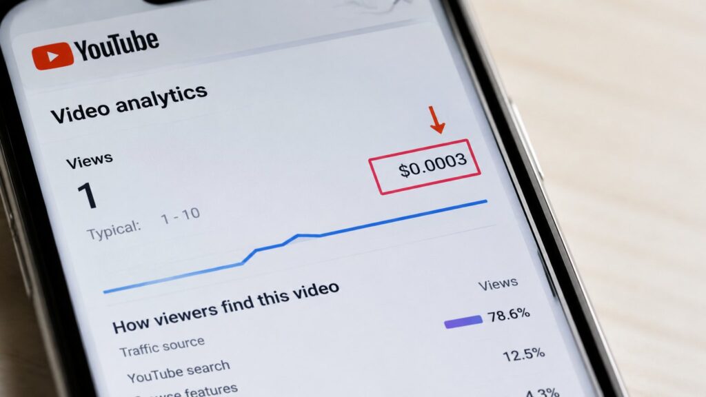 How much YouTube pays per single view - a fraction of a cent