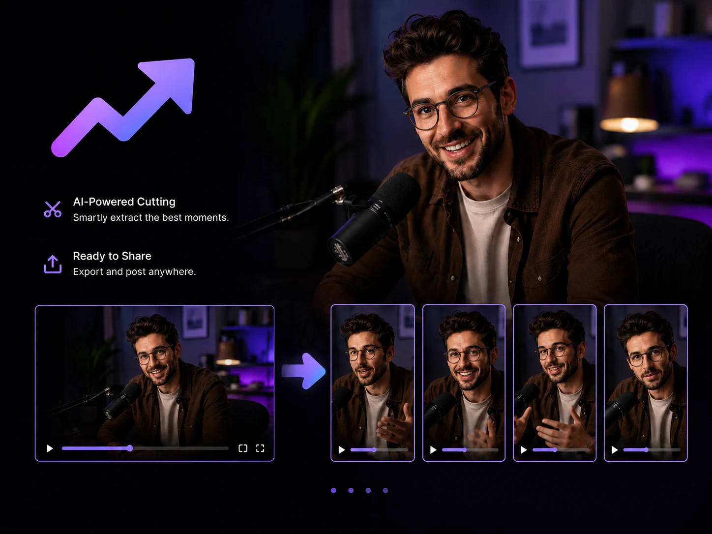 A new podcaster creating videos without complicated editing software