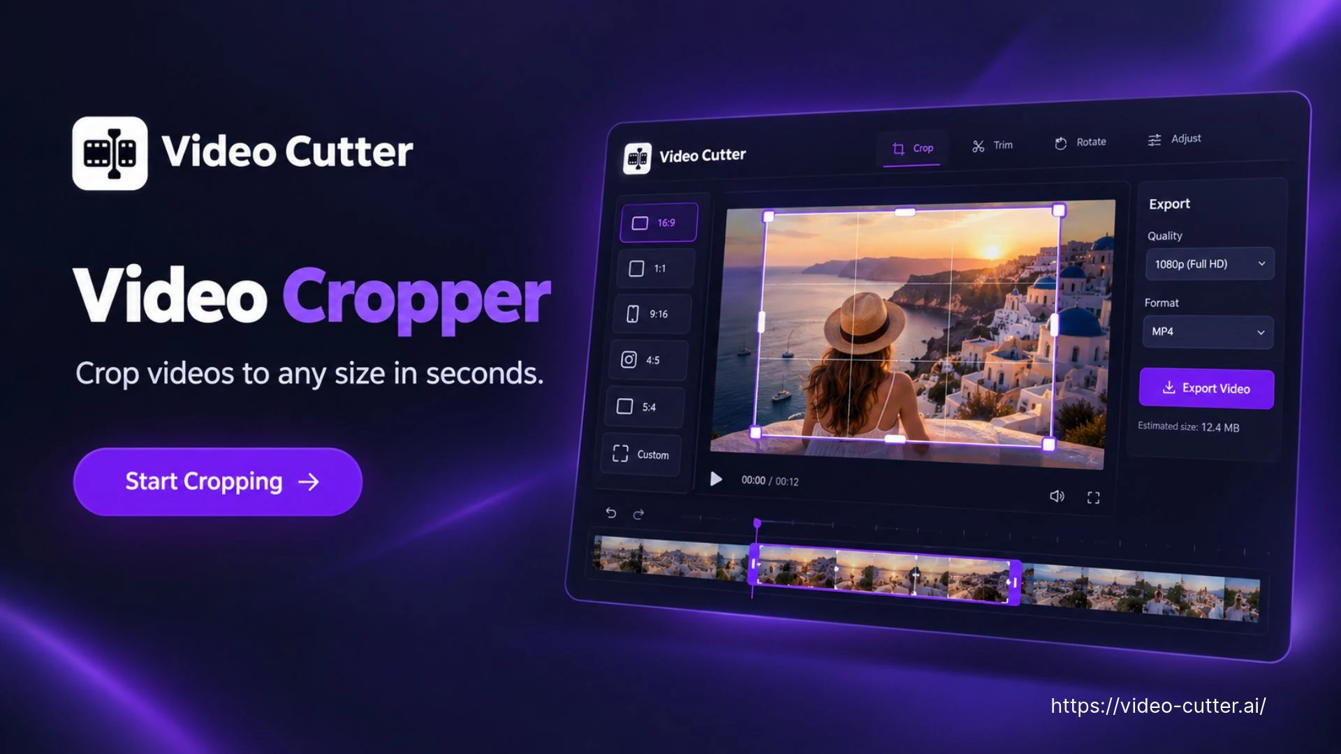 Video Cropper: Videos kostenlos auf jede Größe mit KI