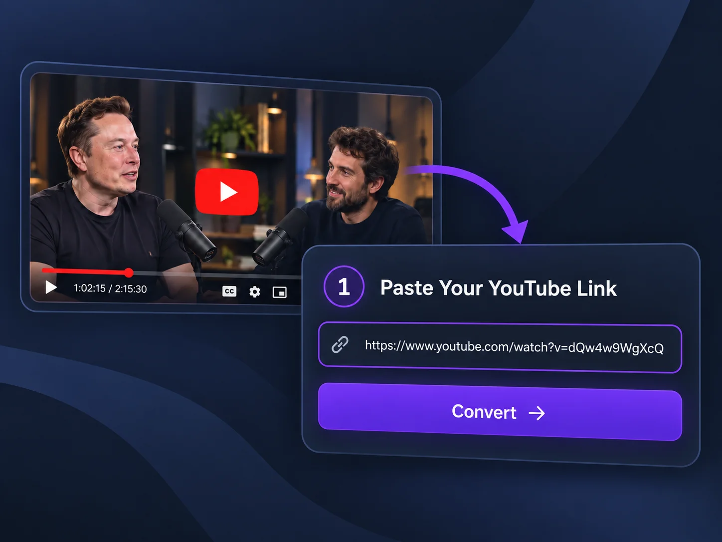 Coller votre lien YouTube