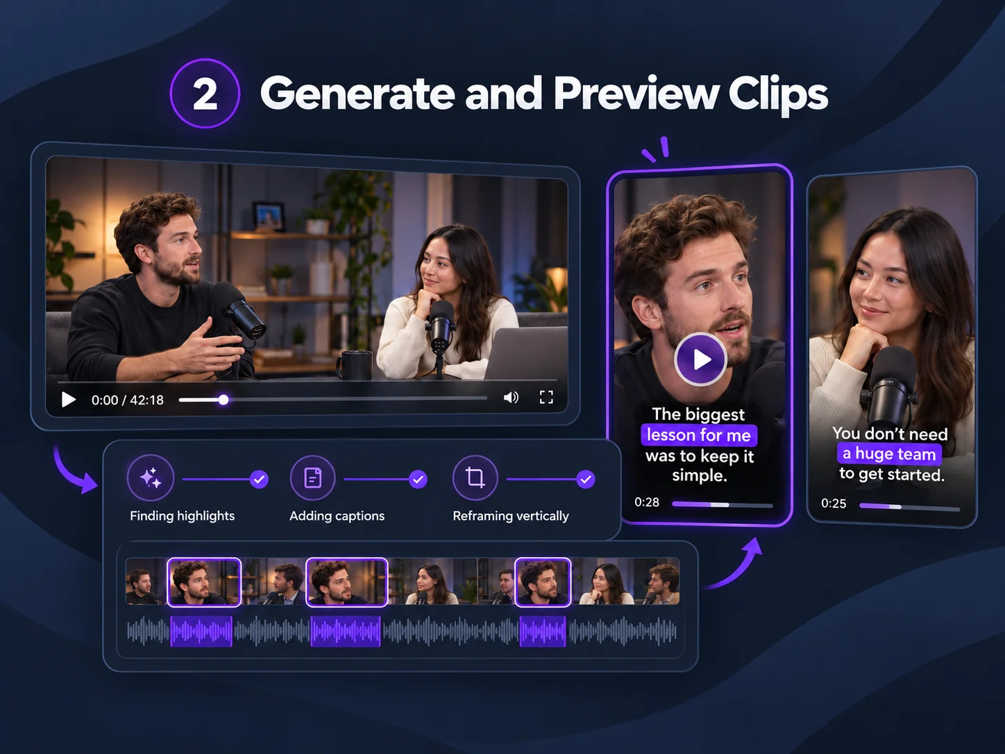 Générer et prévisualiser les clips
